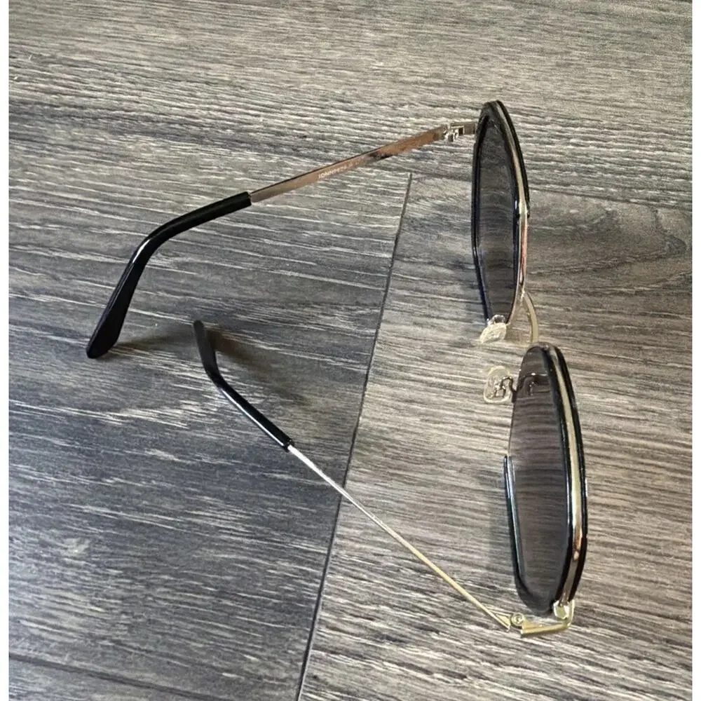 Nanette Lepore NN382 Geometric Sunglasses Black Gold Gradient UV400 Chic